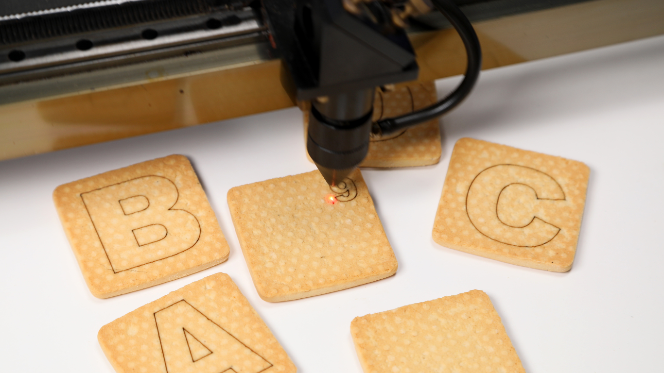 laser engraving on biscuits